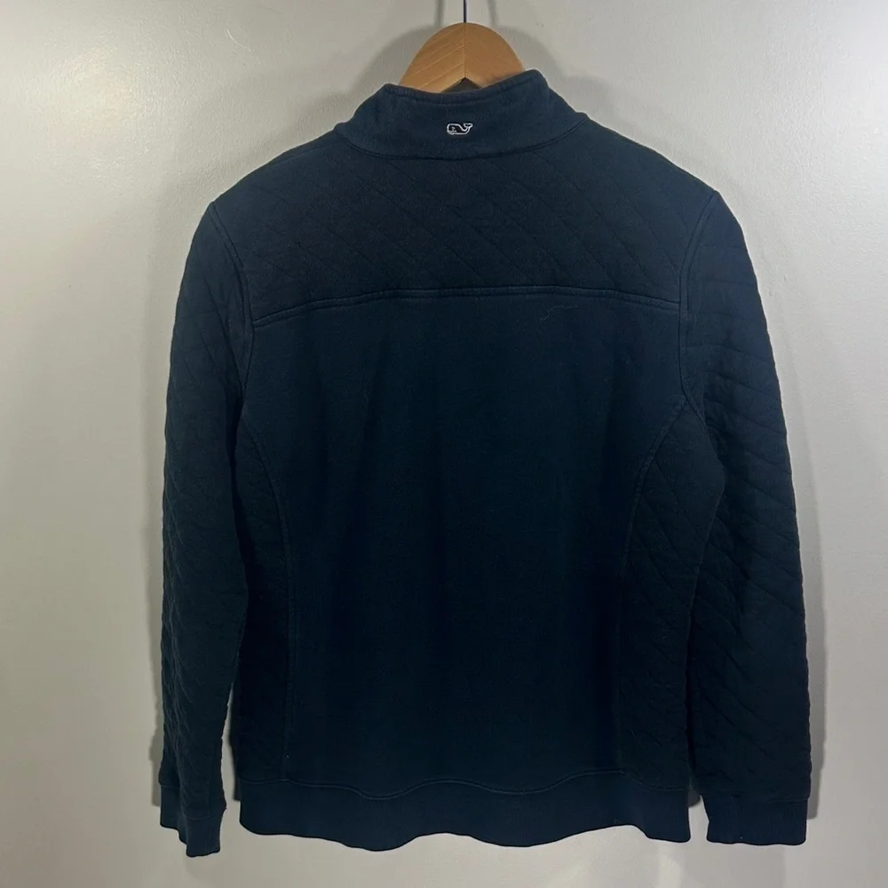 Vineyard Vines Navy Blue Quilted Men's Quarter Zip Long Sleeve Sweatshirt Medium